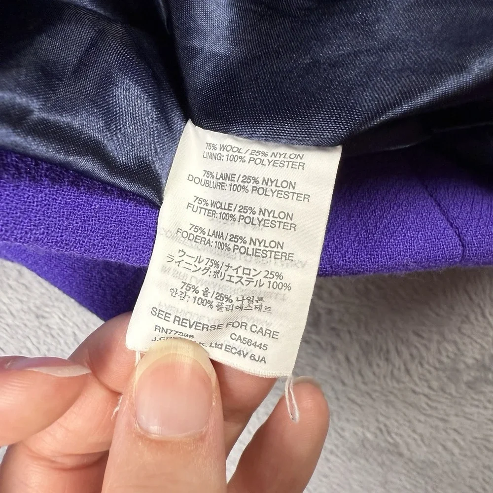 J.Crew double cloth wool overcoat 12 quiet luxury Old Money Preppy Italy Purple - Picture 6 of 9